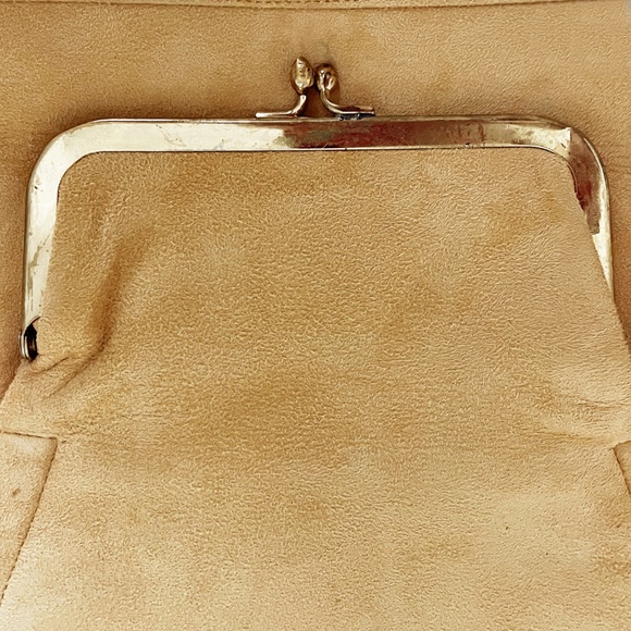 Bonnie Cashin Sling Bag Cashin Carry Suede Leather Kiss Lock Tote Vintage 1960s - Picture 12 of 12